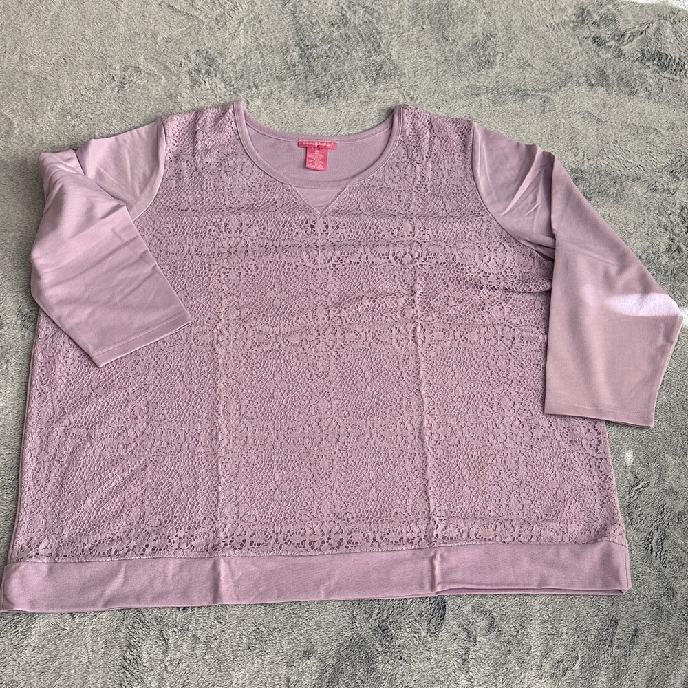 Woman Within Pale Lavender Knit Top